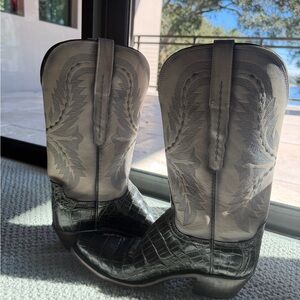 Lucchese Black and Gray Cowboy Boots